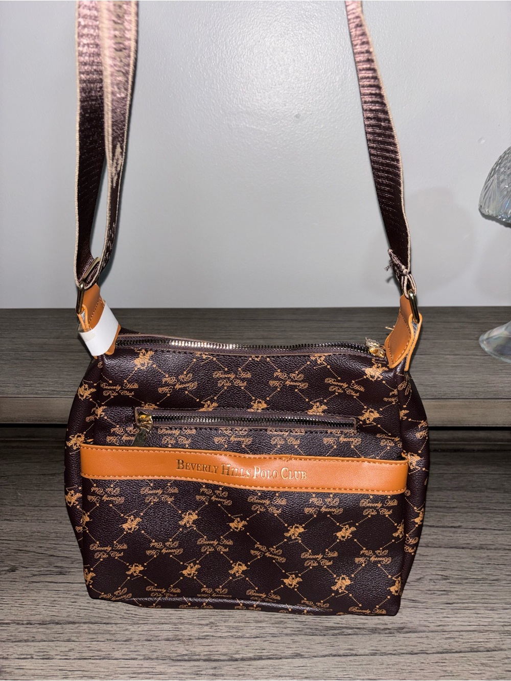 Beverly Hills Polo Club Brown Crossbody Bag New